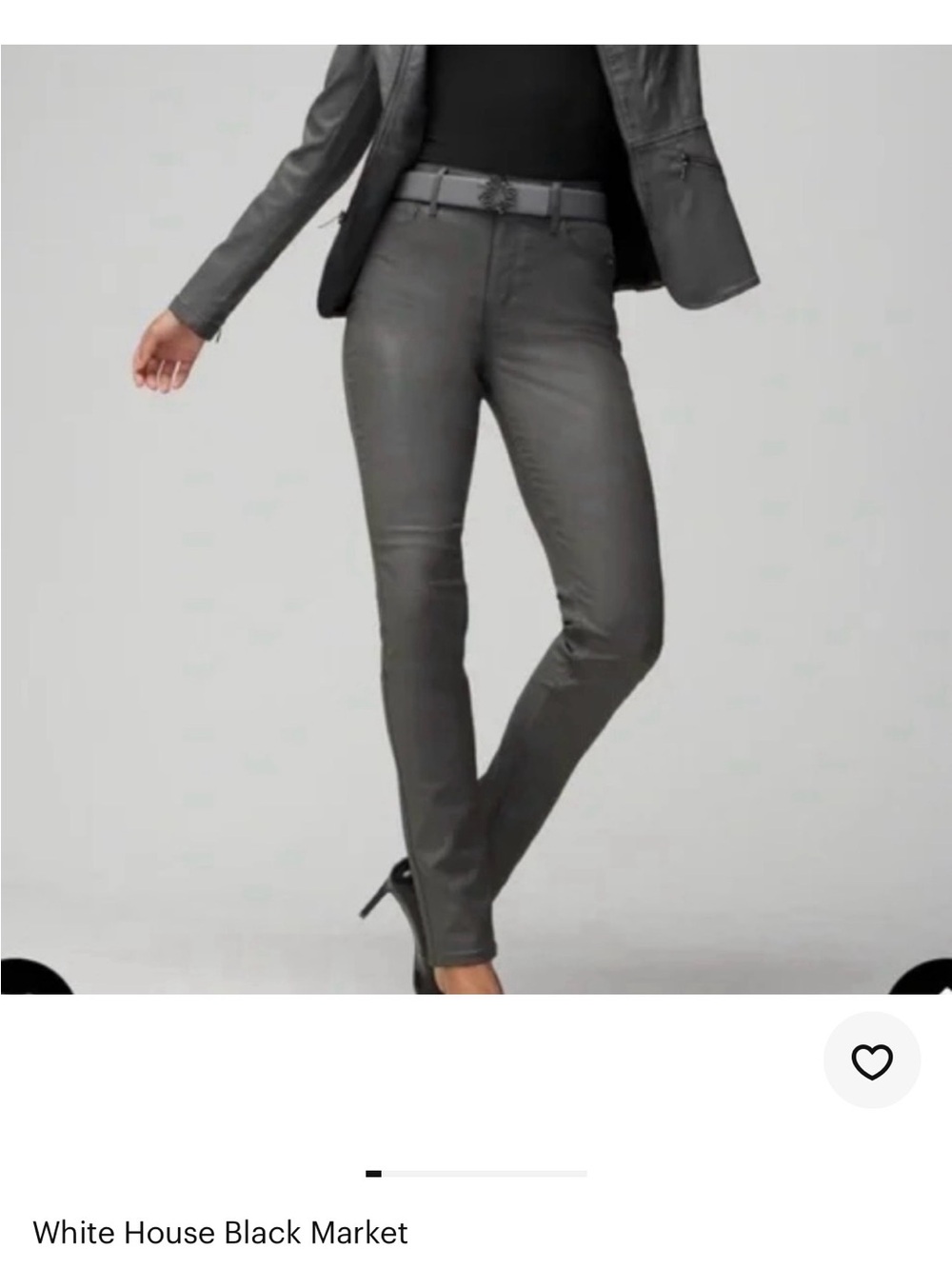 White House Black Market NWT Women's Coated Skinny Jeans-Gray size 6 and 8P avai